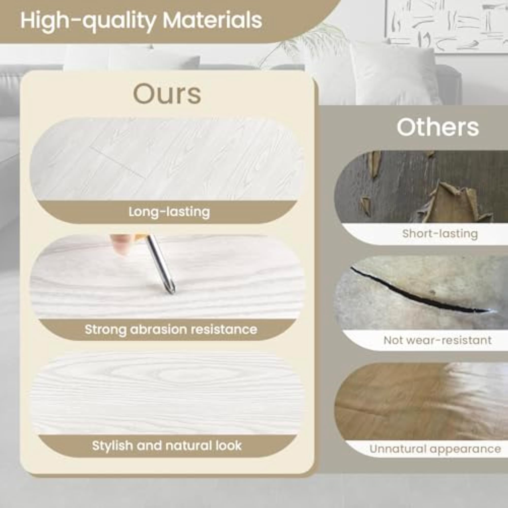 Self-Adhesive Vinyl Flooring for Kitchen & Bathroom